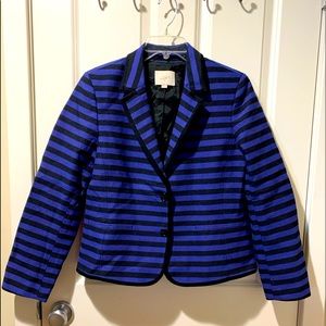 Loft blazer. Size 12 Cobalt blue and black stripe. Textured fabric.